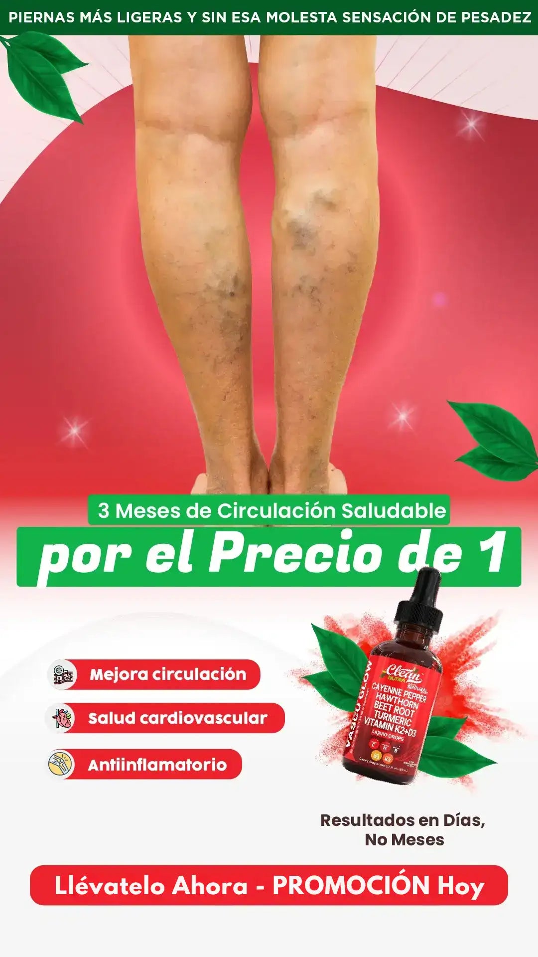 Vascu Glow| Circulación activa, cuerpo liviano bienestar multiplicado.