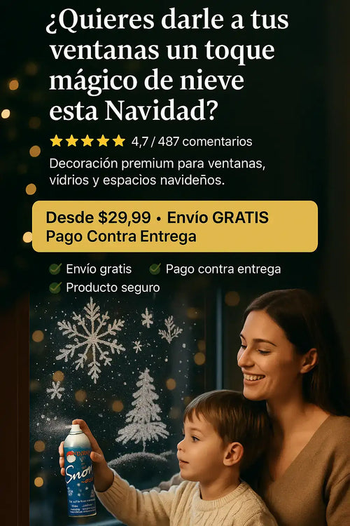 Spray  de Nieve Artificial 2x1  Decora Vidrios Vitrinas y Árboles un toque perfecto para navidad