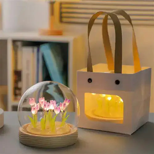ARMA La Esfera Mágica de Tulipanes Luminoso diseño  Elegante y Creativo ( Para Armar Regalo Inolvidable) ™
